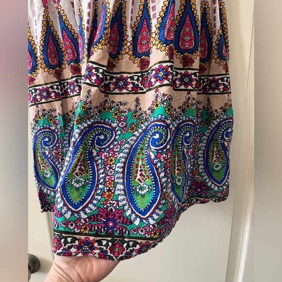 Umgee Rich White Vibrant Patterned Sundress Women’s Size Small - Picture 5 of 13